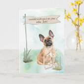 Französischer Bulldog Herzlichen Glückwunsch zum n Karte (Gelbe Blume)