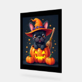 Französischer Bulldog Hexenkürbis Halloween Mens W Acrylschild (Winkel)