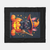 Französischer Bulldog Hexenkürbis Halloween Mens W Fleecedecke (Vorderseite (Horizontal))