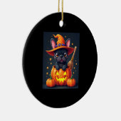 Französischer Bulldog Hexenkürbis Halloween Mens W Keramik Ornament (Rechts)