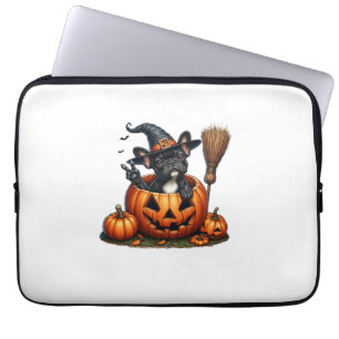 Französischer Bulldog Hexenkürbis Halloween Mens W Laptopschutzhülle