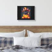 Französischer Bulldog Hexenkürbis Halloween Mens W Leinwanddruck (Insitu (Schlafzimmer))