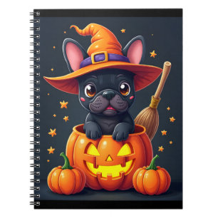 Französischer Bulldog Hexenkürbis Halloween Mens W Notizblock