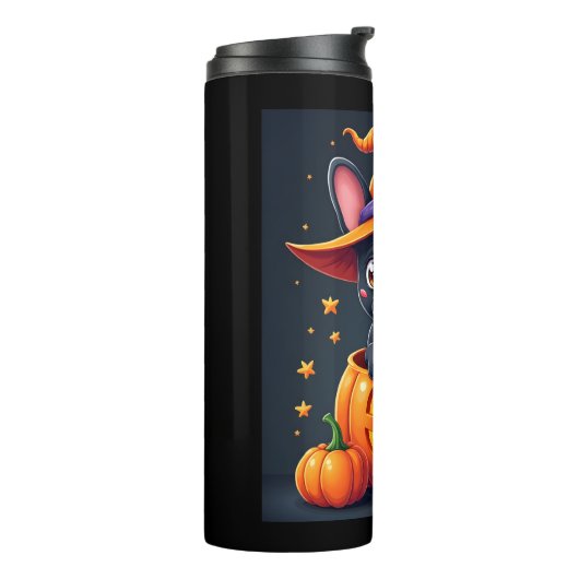 Französischer Bulldog Hexenkürbis Halloween Mens W Thermosbecher (Nach links gedreht)