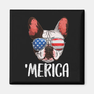 Französischer Bulldog-Hund 4. Juli Amerikanische F Magnet