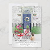 Französischer Bulldog Hund Fahrrad Blauer Tür Ankündigung (Vorderseite)