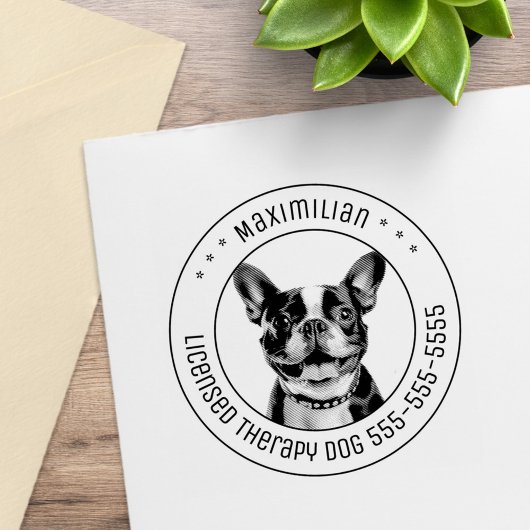 Französischer Bulldog Hund Foto Gummistempel