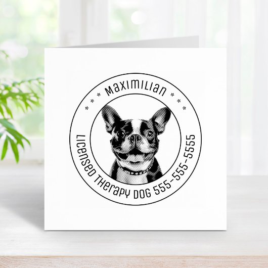 Französischer Bulldog Hund Foto Gummistempel