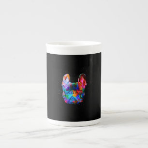 Französischer Bulldog Hund Geometric Color Splash Porzellantasse