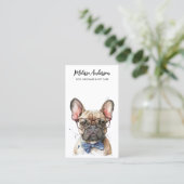 Französischer Bulldog Hund Groomer Niedliche Welpe Visitenkarte (Stehend Vorderseite)