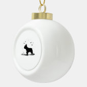 Französischer Bulldog-Hund - Halloween-Silhouette Keramik Kugel-Ornament