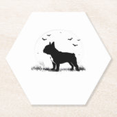 Französischer Bulldog-Hund - Halloween-Silhouette Untersetzer (Vorderseite)