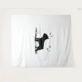 Französischer Bulldog-Hund - Halloween-Silhouette Wandteppich (Vorderseite (Horizontal))