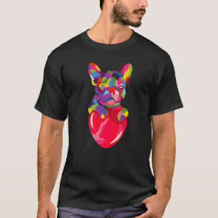 Französischer Bulldog Hund Herz Frenchie T-Shirt