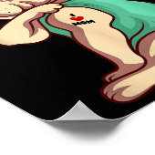 Französischer Bulldog Hund I Liebe Mama Tattoo Lov Poster (Ecke)