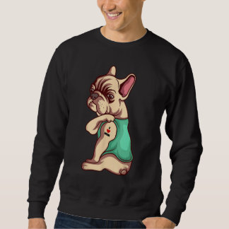 Französischer Bulldog Hund I Liebe Mama Tattoo Lov Sweatshirt