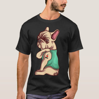 Französischer Bulldog Hund I Liebe Mama Tattoo Lov T-Shirt