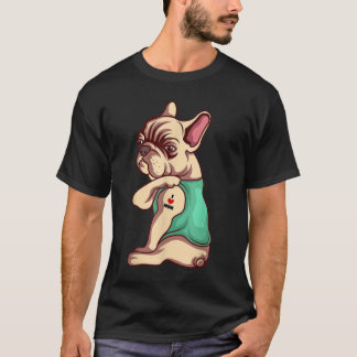 Französischer Bulldog Hund I Liebe Mama Tattoo Lov T-Shirt