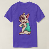 Französischer Bulldog Hund I Liebe Mama Tattoo Lov T-Shirt (Design vorne)