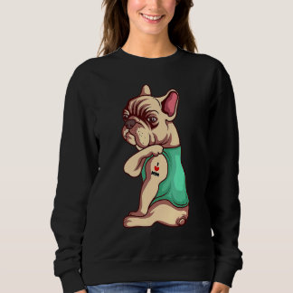 Französischer Bulldog Hund I Liebe Mama Tattoo Sweatshirt