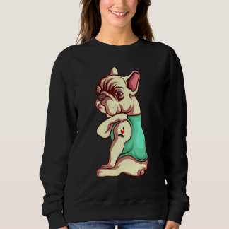 Französischer Bulldog Hund I Liebe Mama Tattoo Sweatshirt
