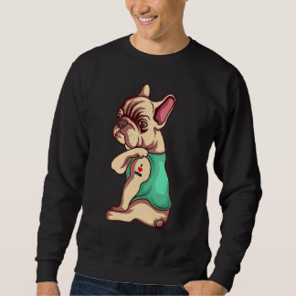 Französischer Bulldog Hund I Liebe Mama Tattoo Sweatshirt
