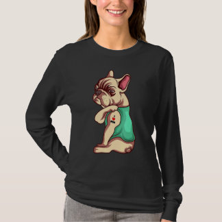 Französischer Bulldog Hund I Liebe Mama Tattoo T-Shirt