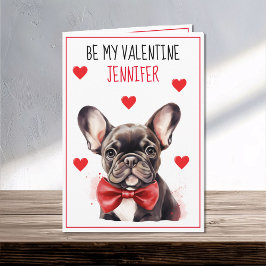 Französischer Bulldog Hund I Woof You Valentine Karte