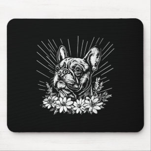 Französischer Bulldog Hund Lover Retro Stil Tattoo Mousepad