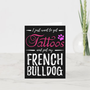 Französischer Bulldog Hund Lover Tattoo Funny Dog  Karte