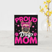 Französischer Bulldog Hund Mama Messy Bun Mother's Karte (Gelbe Blume)