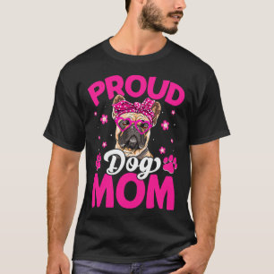 Französischer Bulldog Hund Mama Messy Bun Mother's T-Shirt