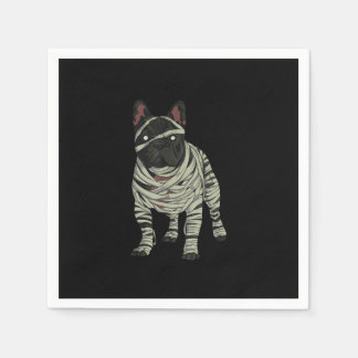Französischer Bulldog-Hund Mummy Halloween-Geschen Serviette