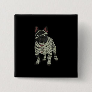Französischer Bulldog Hund Mummy Halloween Kostüm Button
