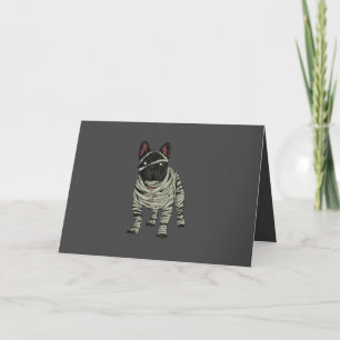 Französischer Bulldog Hund Mummy Halloween Kostüm  Feiertagskarte