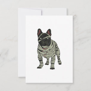 Französischer Bulldog Hund Mummy Halloween Kostüm RSVP Karte