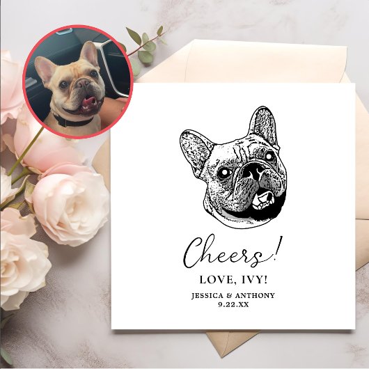 Französischer Bulldog Hund Personalisiert Cheers Serviette
