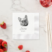 Französischer Bulldog Hund Personalisiert tue ich Serviette (Beispiel)