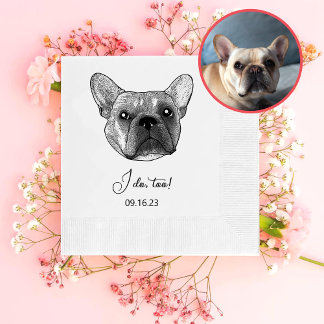 Französischer Bulldog Hund Personalisiert tue ich Serviette