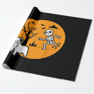 Französischer Bulldog-Hund Skeletthandschuh Geschenkpapier