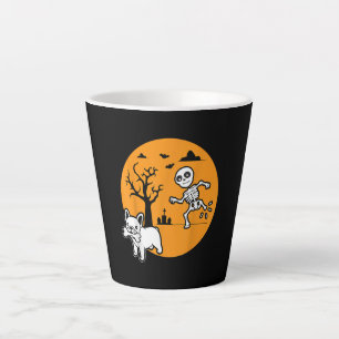 Französischer Bulldog-Hund Skeletthandschuh Milchtasse