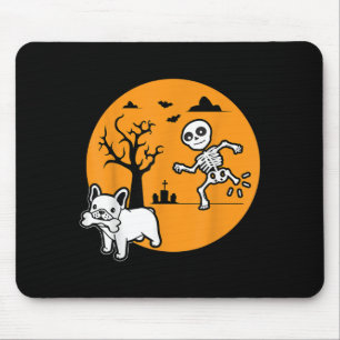 Französischer Bulldog-Hund Skeletthandschuh Mousepad