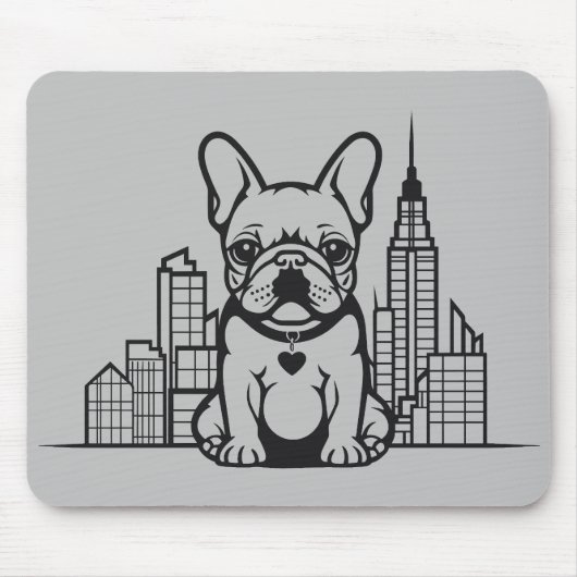 Französischer Bulldog-Hund-Tier-Welt-Furcht-Freund Mousepad (Vorne)