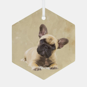 Französischer Bulldog-Hund Tierart Ornament Aus Glas
