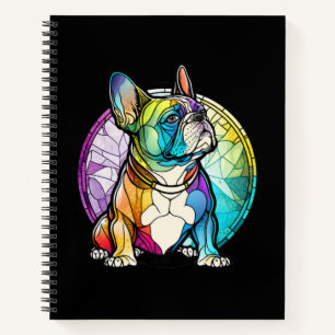 Französischer Bulldog Hund Tierportrait gestanztes Notizblock