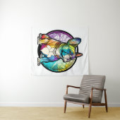 Französischer Bulldog Hund Tierportrait gestanztes Wandteppich (Beispiel (Horizontal))