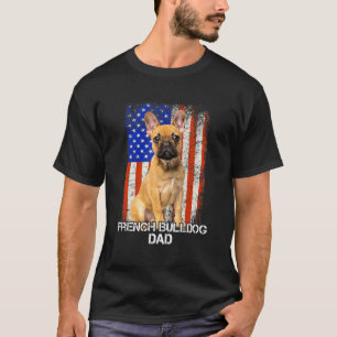 Französischer Bulldog Hund Vater Vatertag Amerika T-Shirt