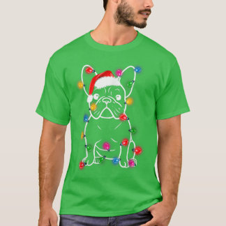 Französischer Bulldog Hund Weihnachtsmannmütze Lig T-Shirt