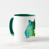 Französischer Bulldog Hund Welpe Wasserfarbe Tasse (Vorderseite Links)