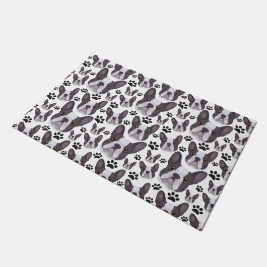 Französischer Bulldog-Hund-Welpenhund Fußmatte (Schrägansicht)